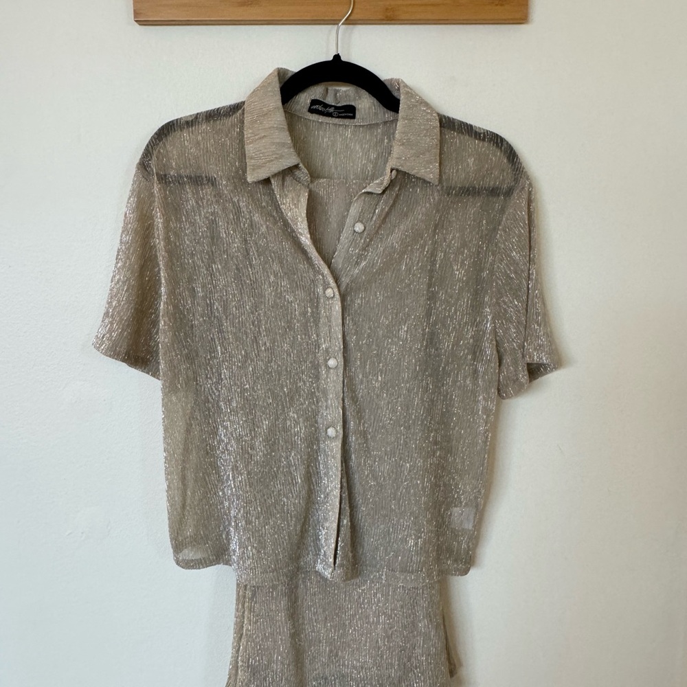 Sheer Metallic Jumpsuit
